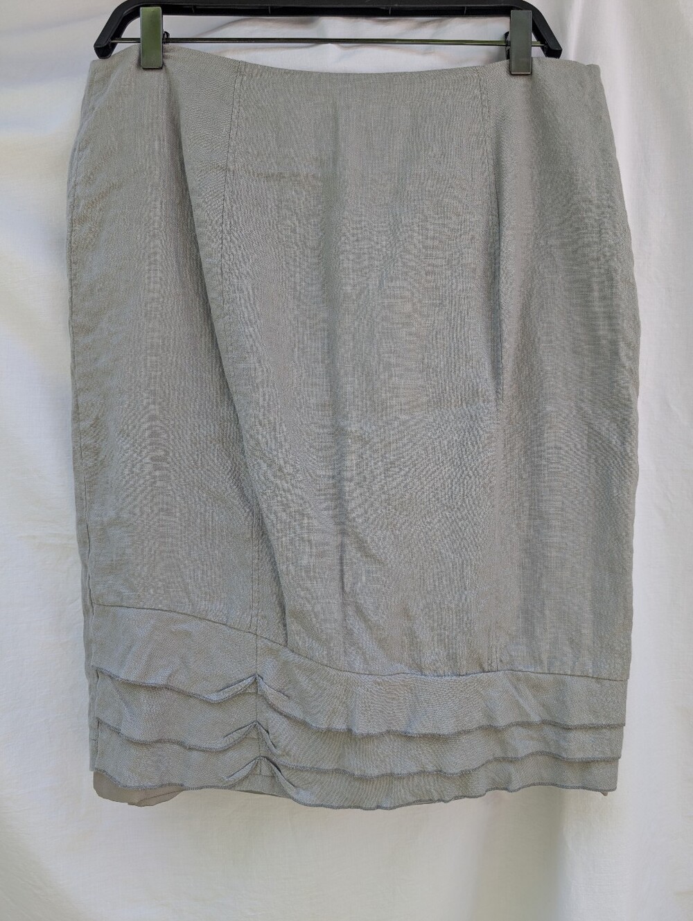 Komarov Linen Mini Skirt Grey Sz XL (L)